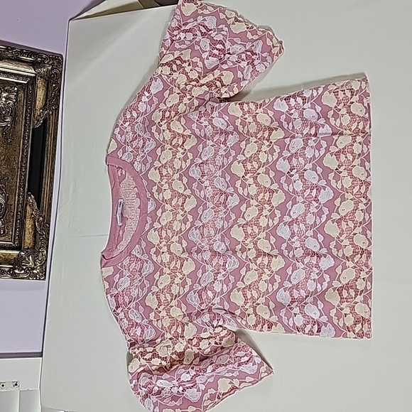 Zara women's lace blouse with ribbed neckline size M. Made in portugal. - Picture 2 of 7